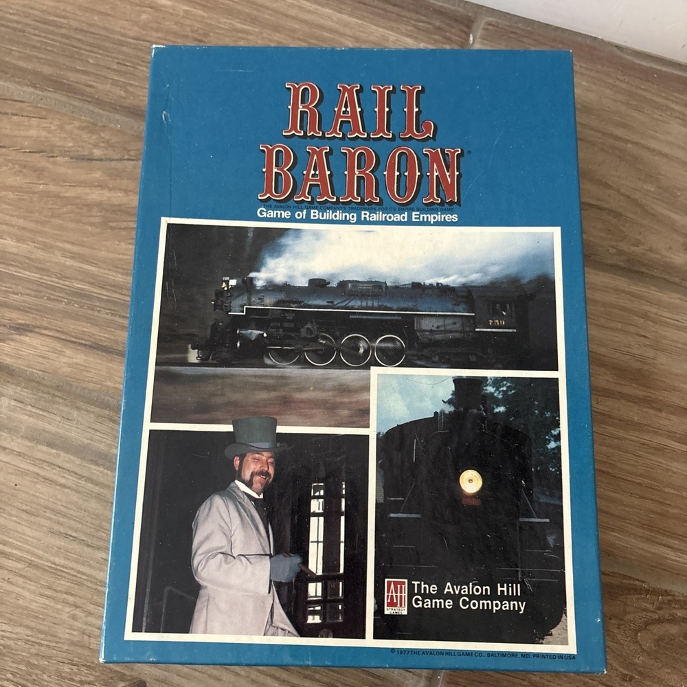Original Rail Baron Board Game Avalon Hill 1977 Trains Railroads Gilded Age